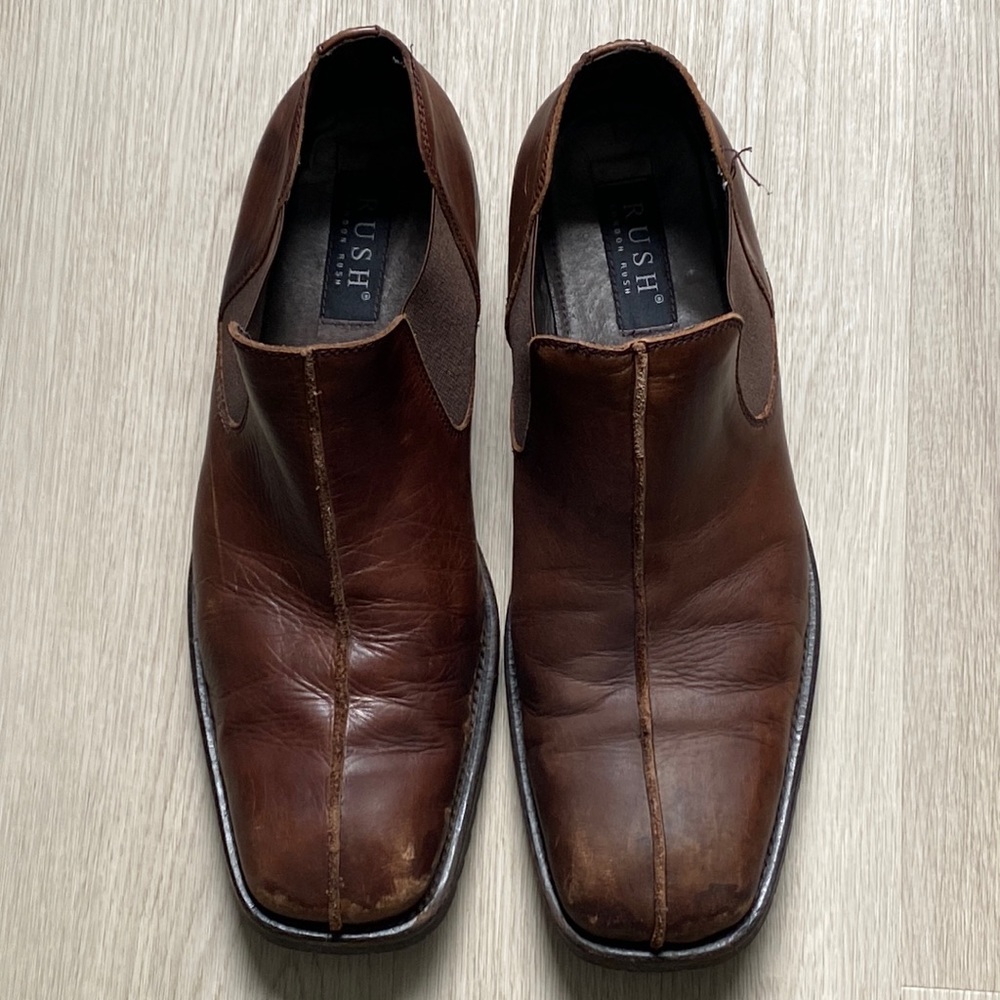 Gordon Rush Chelsea pull on ankle boots brown leather lug sole mens 10.5